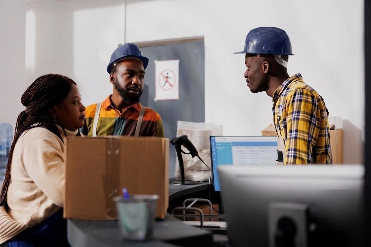 Team processing goods receipt at the warehouse — Global Procurement & Supply Chain Solutions